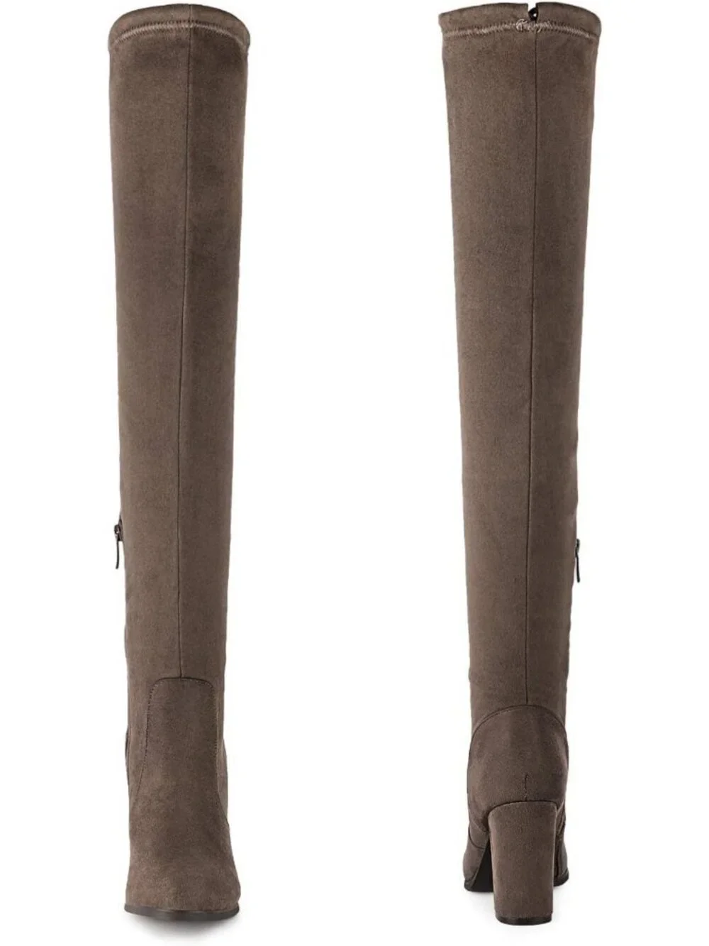 Chic Thigh High Over The Knee Fashion Boots | Block Mid Heel | Sexy Faux Fur